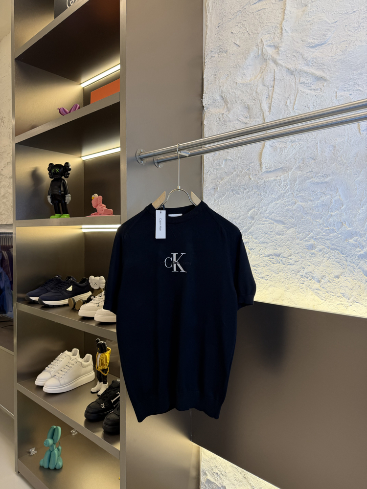 Calvin Klein Logo Appliquéd %100 Cotton Knitwear