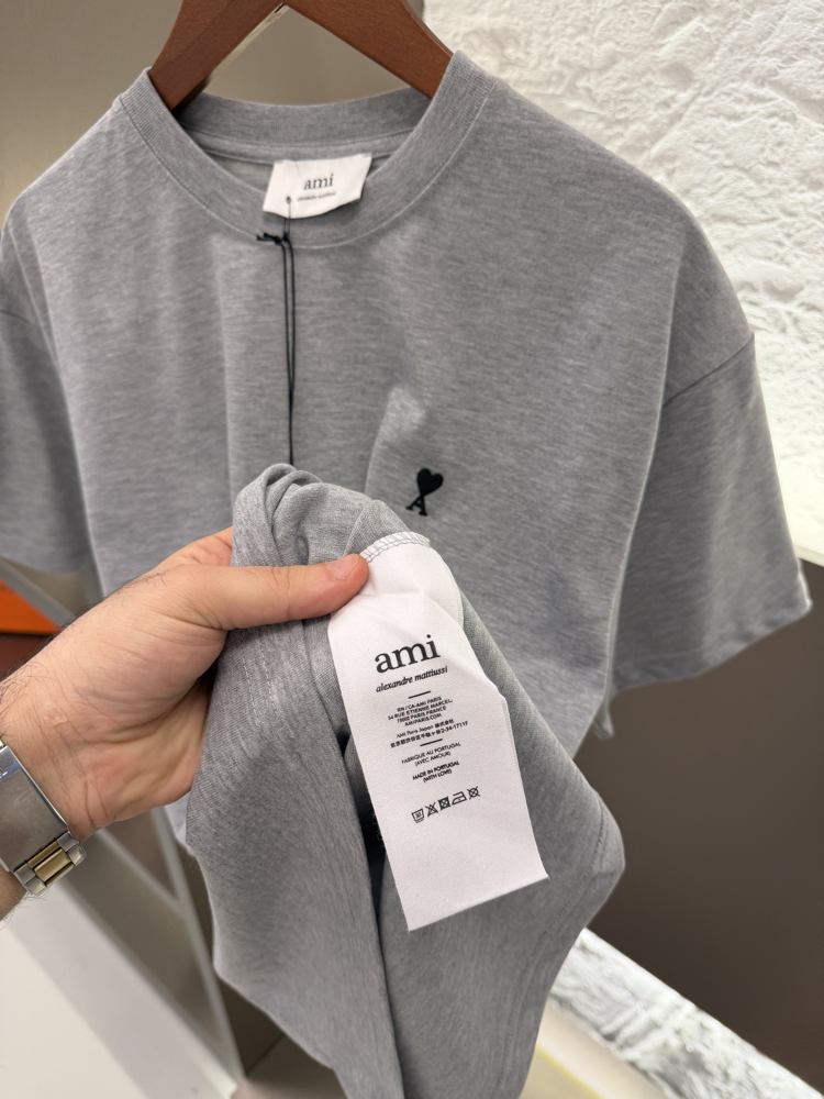Ami Paris Logo Appliquéd %100 Cotton Tshirt