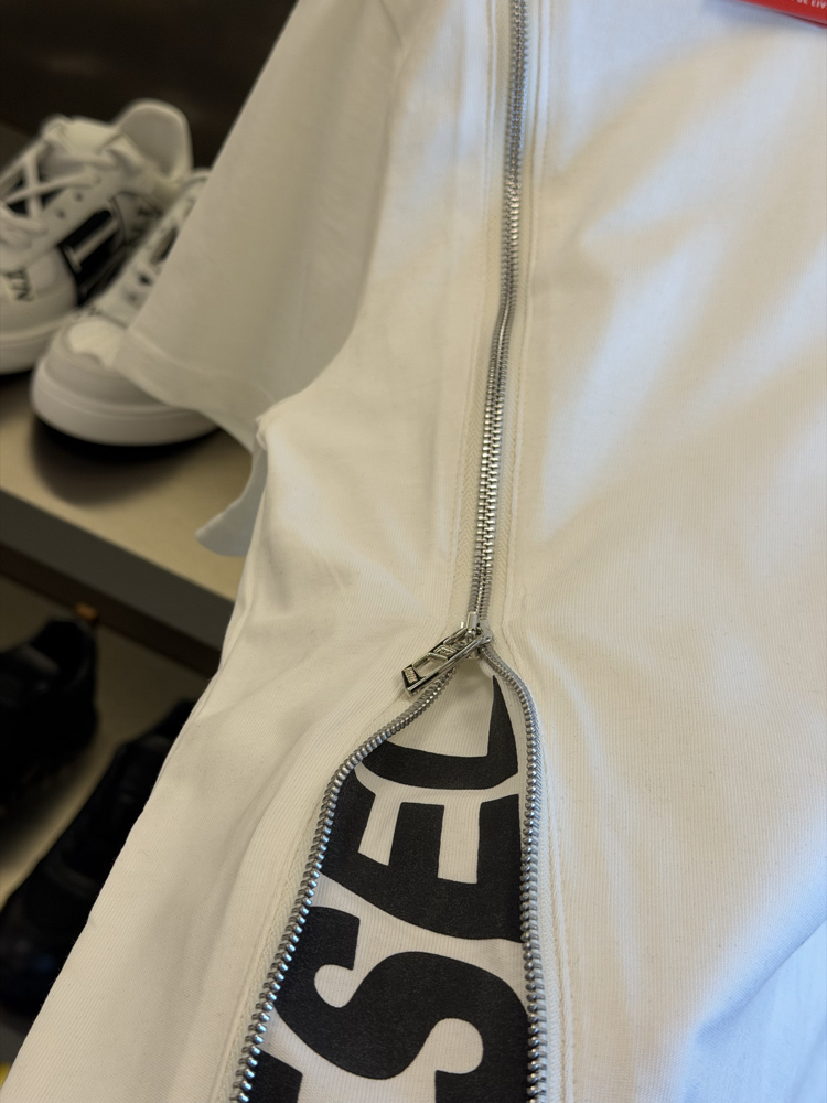 Diesel Logo Appliquéd %100 Cotton Tshirt