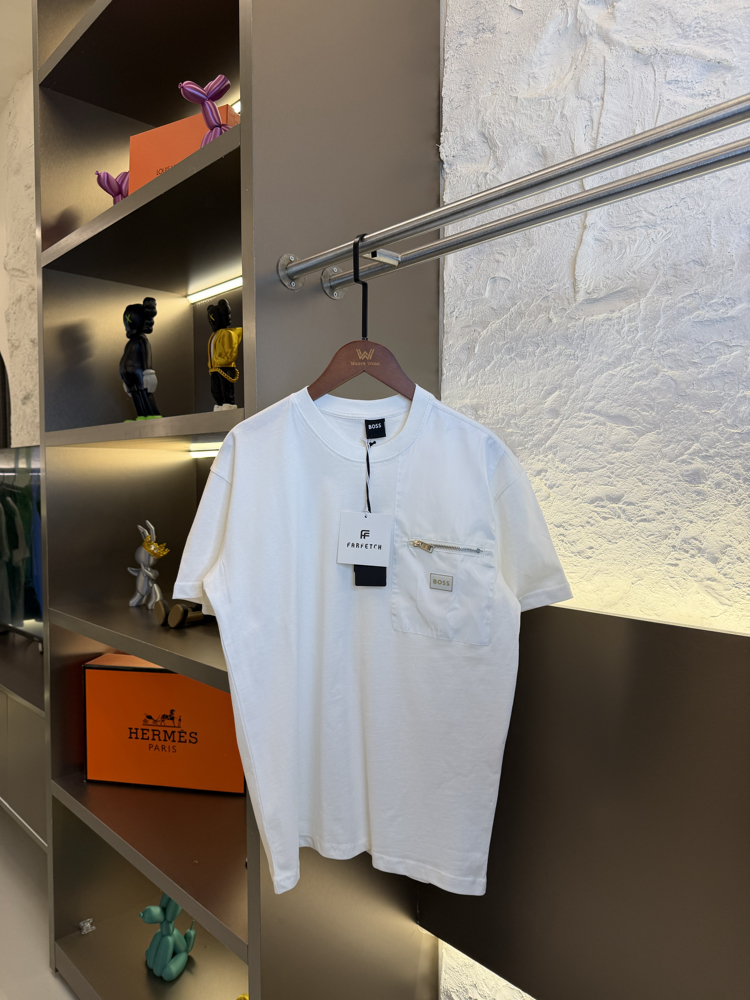 BOSS Logo Appliquéd %100 Cotton Tshirt