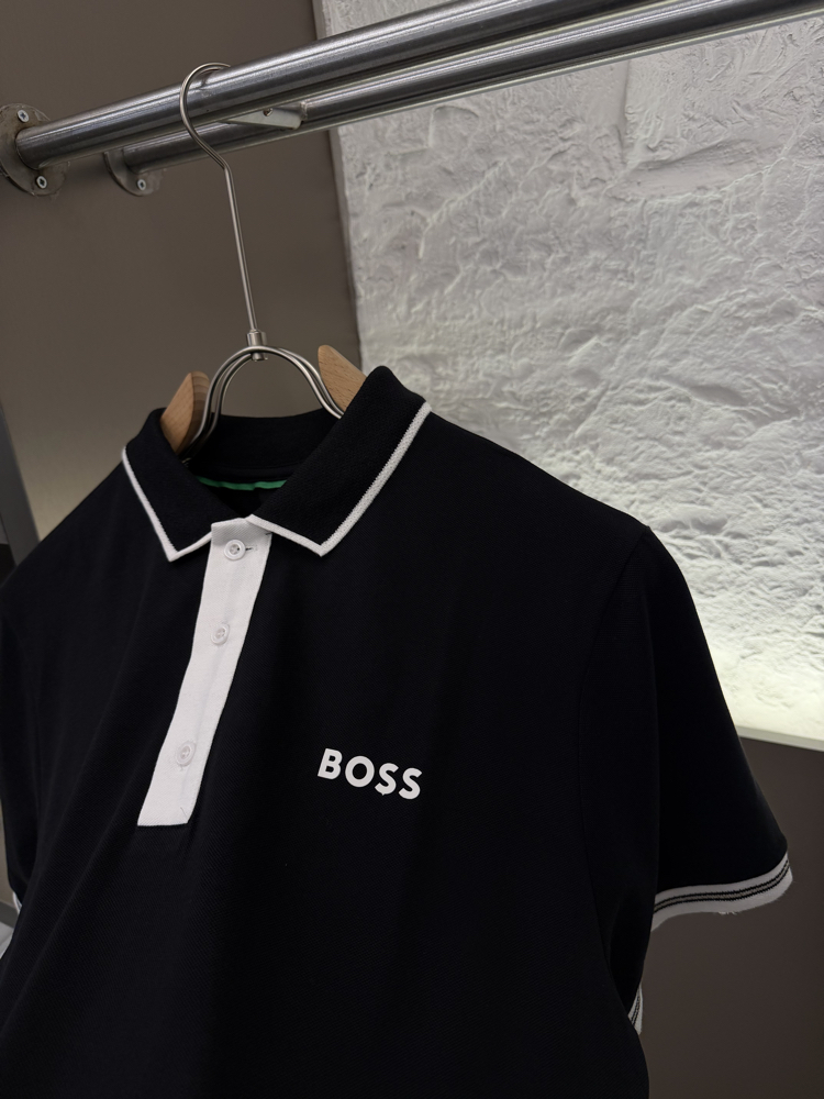 BOSS Logo Appliquéd %100 Cotton Polo Tshirt