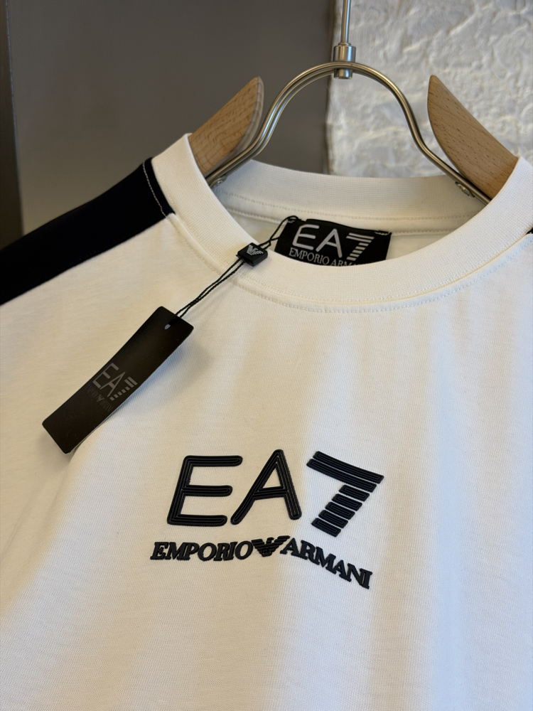Emporio Armani Logo Appliquéd %100 Cotton Tshirt