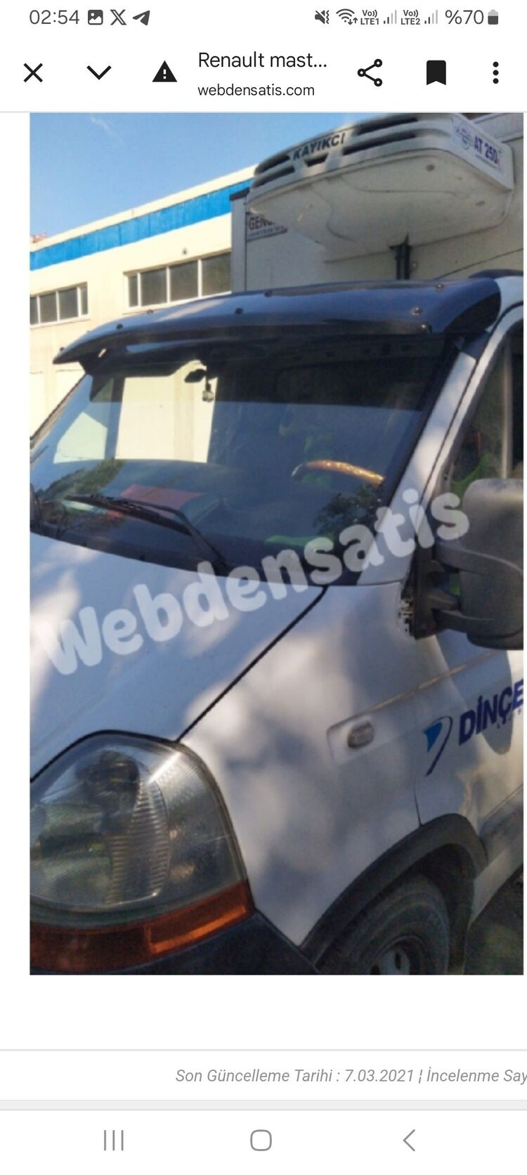 Renault Master 2 Öncam Güneslik