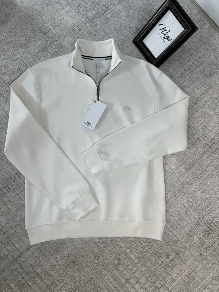 LC PREMIUM KALİTE(A) Detay Fermuar Polo Yaka Tona Ton Beyaz