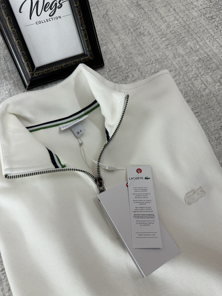 LC PREMIUM KALİTE(A) Detay Fermuar Polo Yaka Tona Ton Beyaz