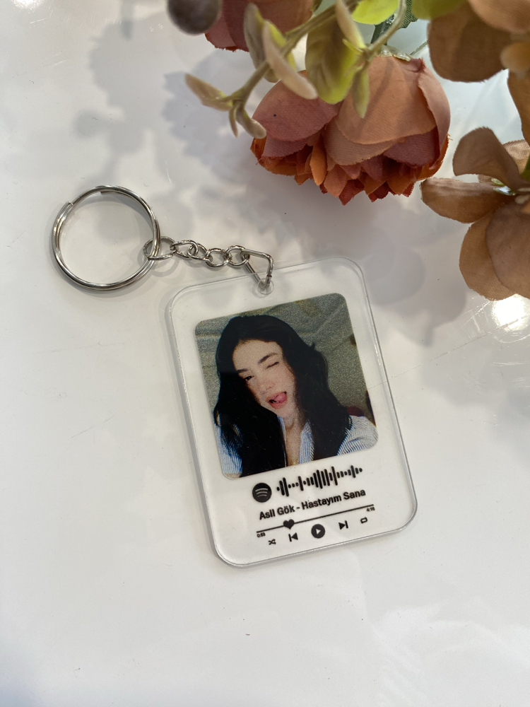 Kişiye Özel Spotify Fotoğraflı Anahtarlık