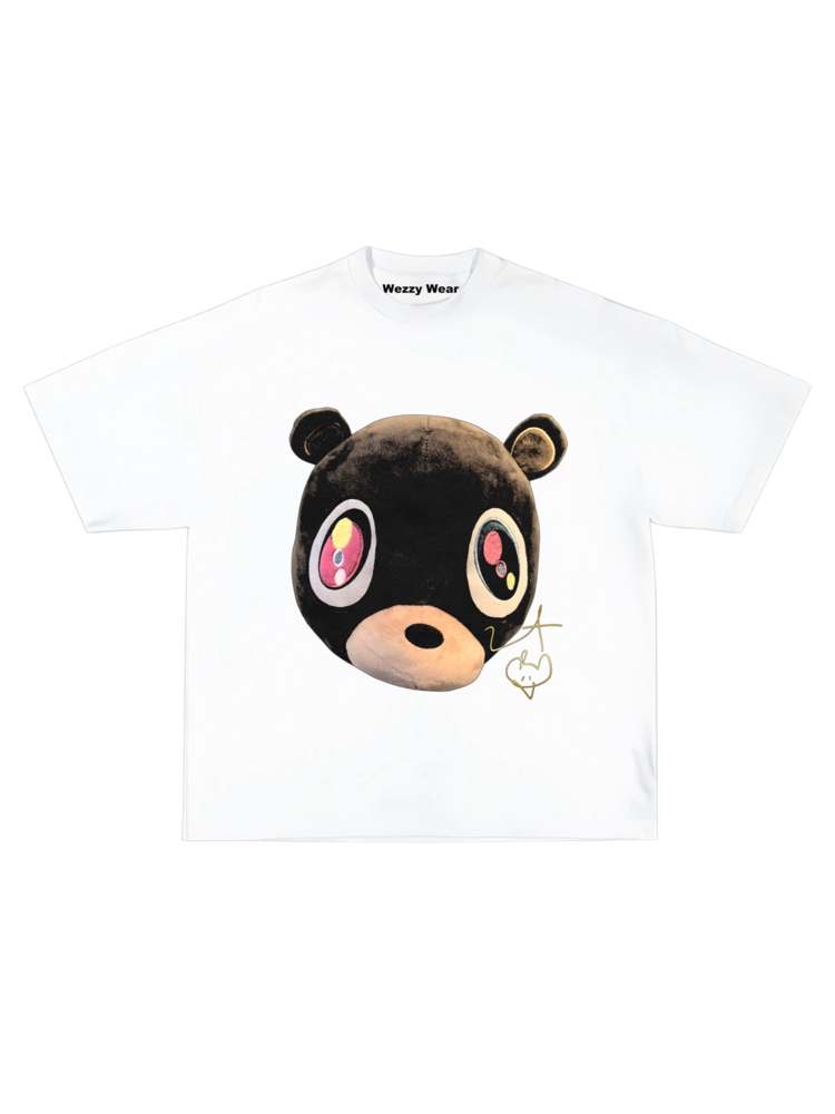 Kanye Graduation Bear Face White Tshirt