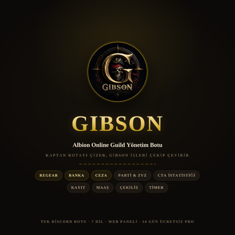 Gibson - Albion Online Guild Yönetim Botu | Pro Lisans