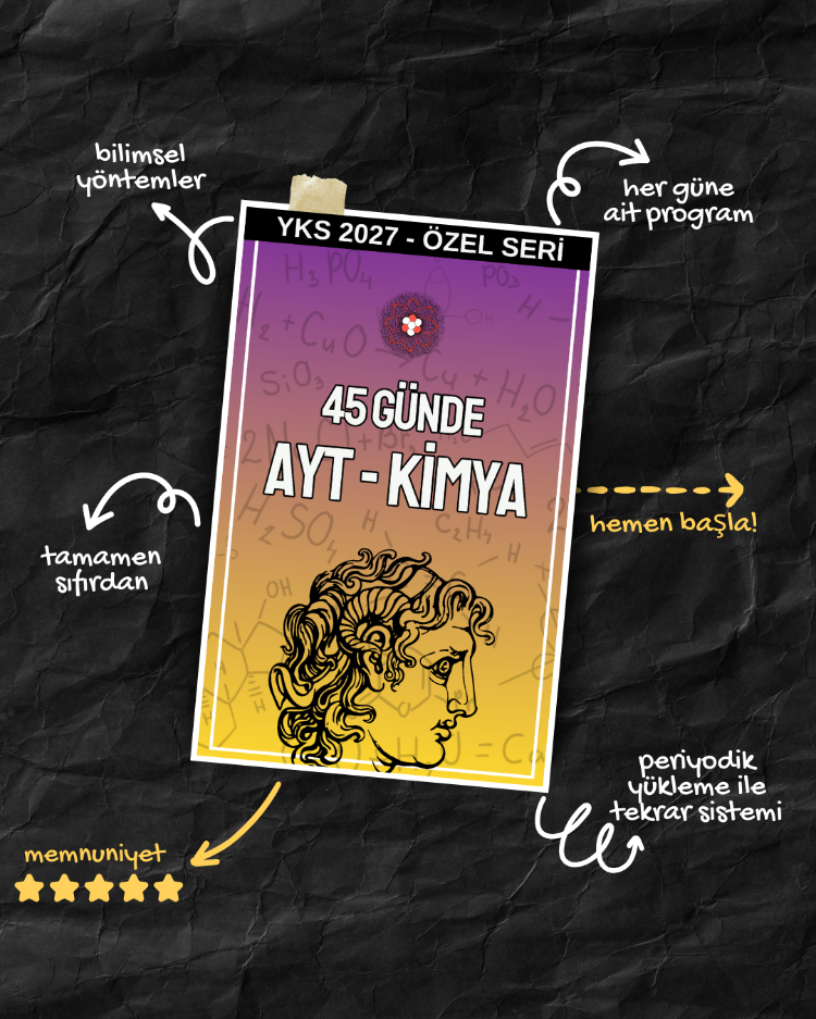 45 Günde AYT-KİMYA PARÇALATAN Program (2027)