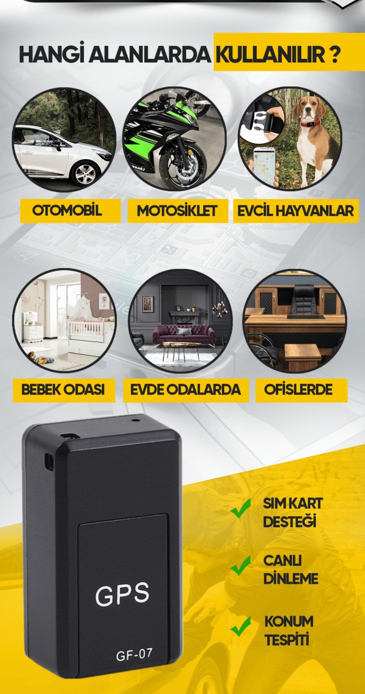 Powermaster GF07 Araç Takip Cihazı (2G Sim Kart İle Çalışır