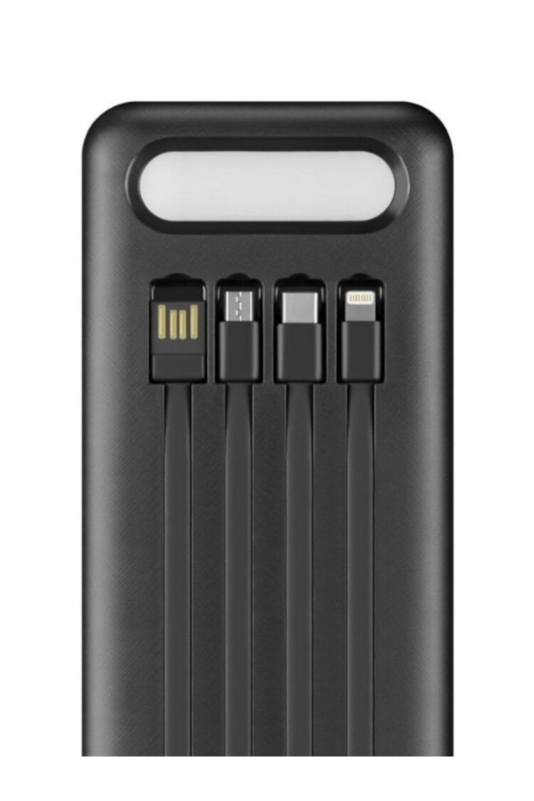 60.000 Mah Powerbank Taşınabilir Dijital Göstergeli Çoklu Kablolu 4usb Girişli El Fenerli