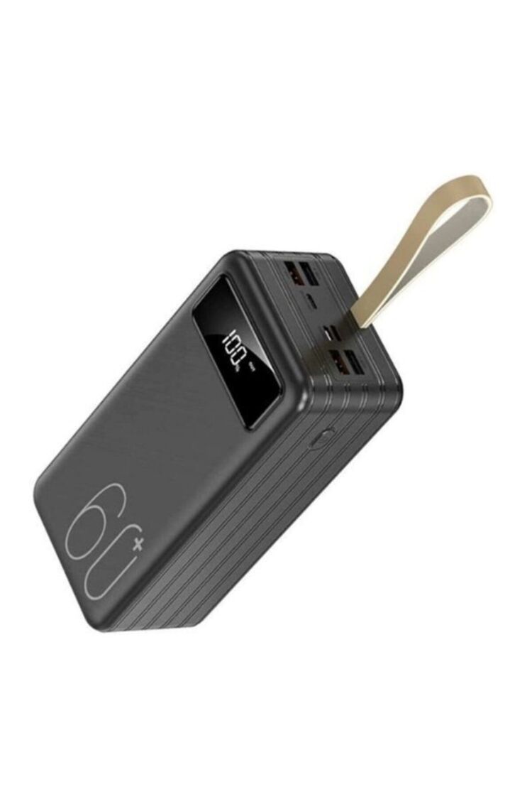 60.000 Mah Powerbank Taşınabilir Dijital Göstergeli Çoklu Kablolu 4usb Girişli El Fenerli