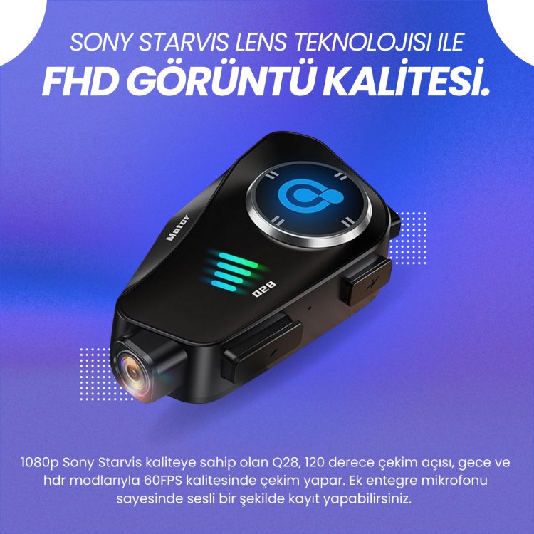 Rexing Q28 Kameralı Kask Interkom