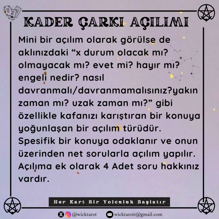 KADER ÇARKI AÇILIMI
