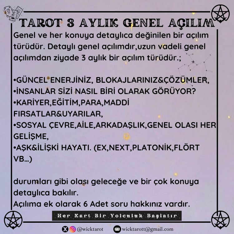 TAROT 3 AYLIK GENEL AÇILIM