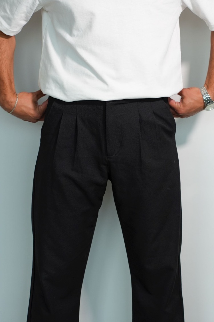 Siyah Baggy Viskon Pantolon