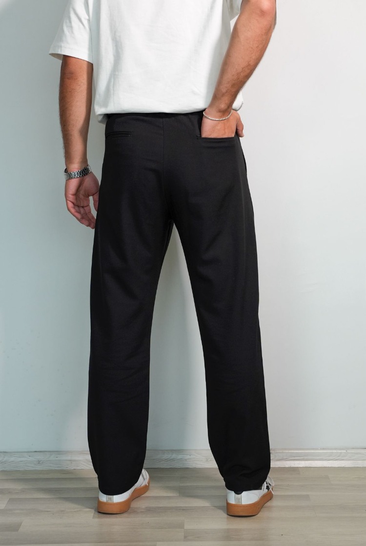 Siyah Baggy Viskon Pantolon