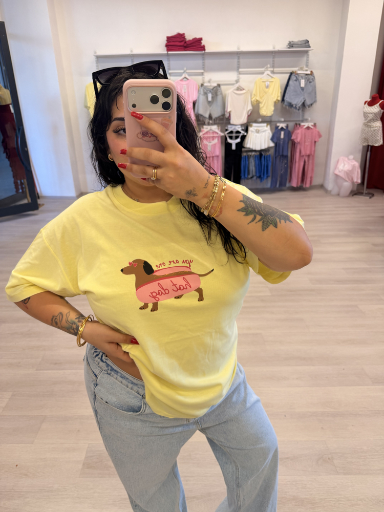 SARI DOG OVERSİZE TİŞÖRT 
