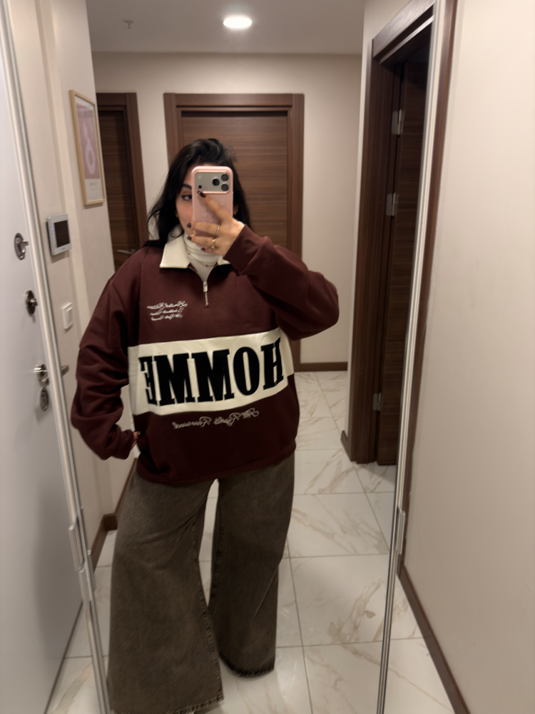 ACI KAHVE OVERSİZE SWEAT 