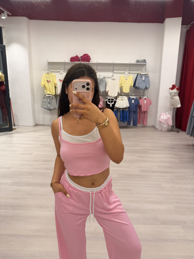 PEMBE BEYAZ İKİLİ TAKIM 