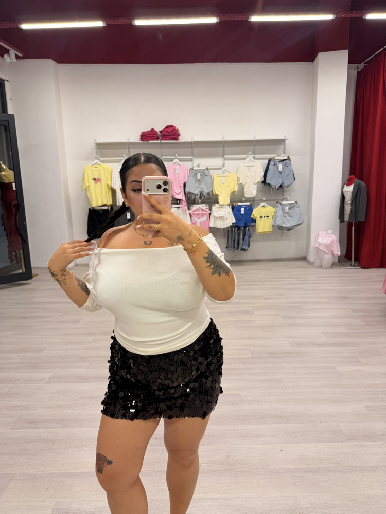 CHERRY GLİTTER SİYAH ETEK 