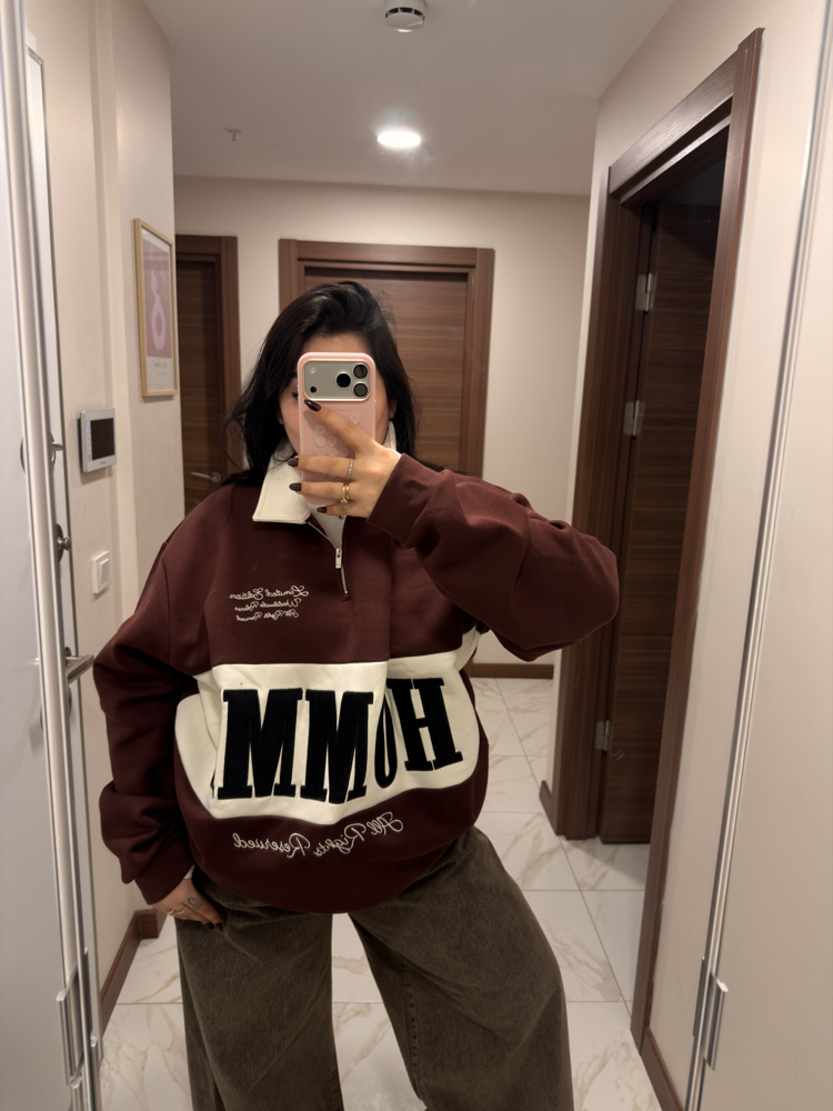 ACI KAHVE OVERSİZE SWEAT 