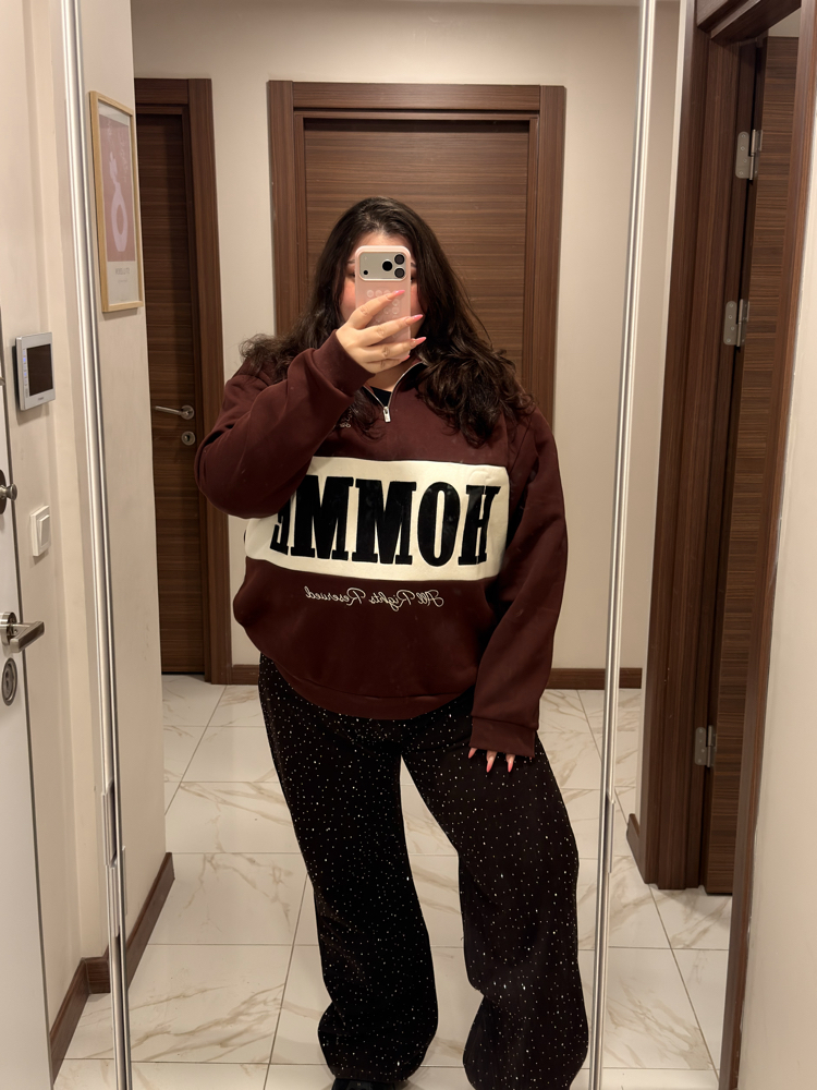 ACI KAHVE OVERSİZE SWEAT 
