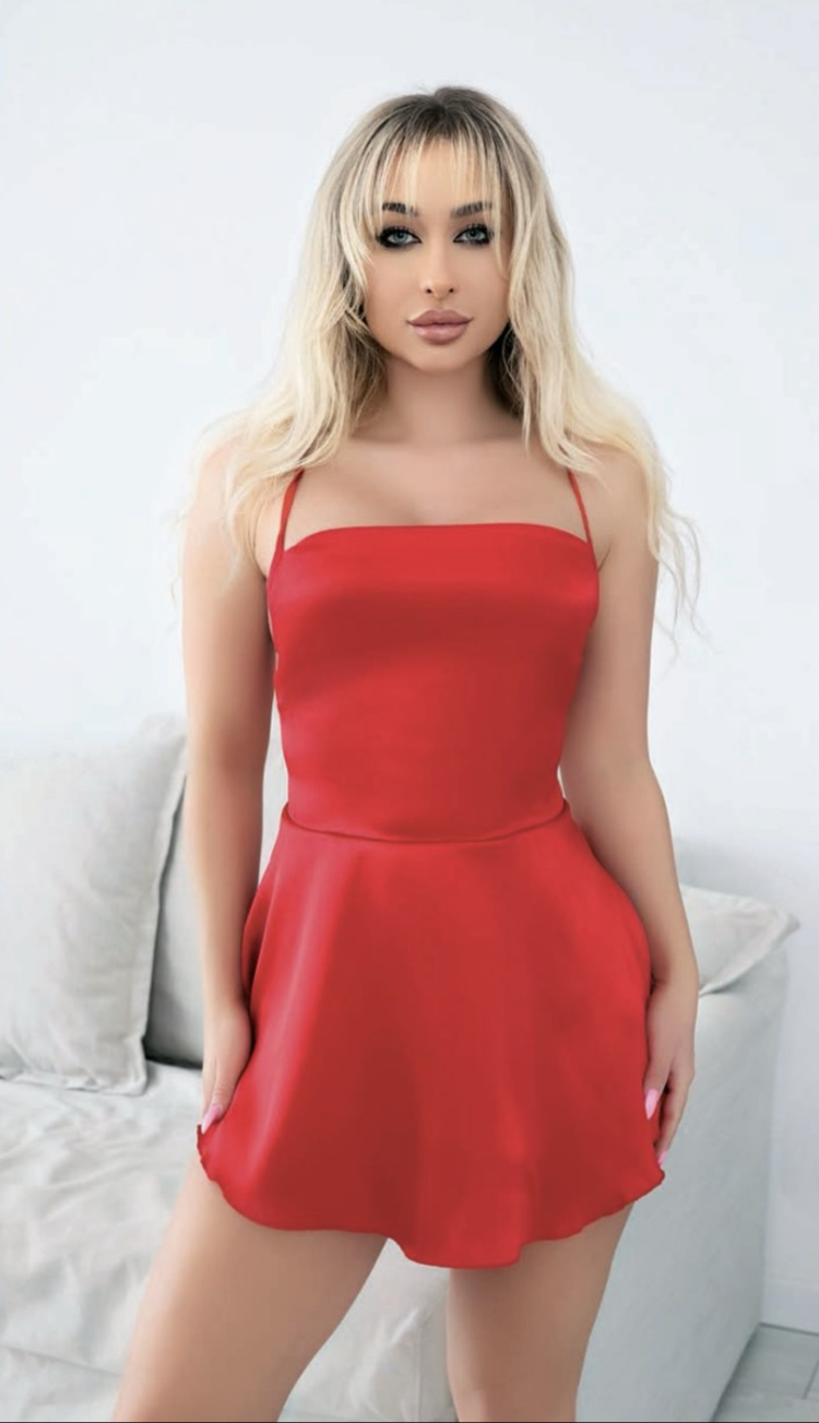 Rouge Saten Gecelik 