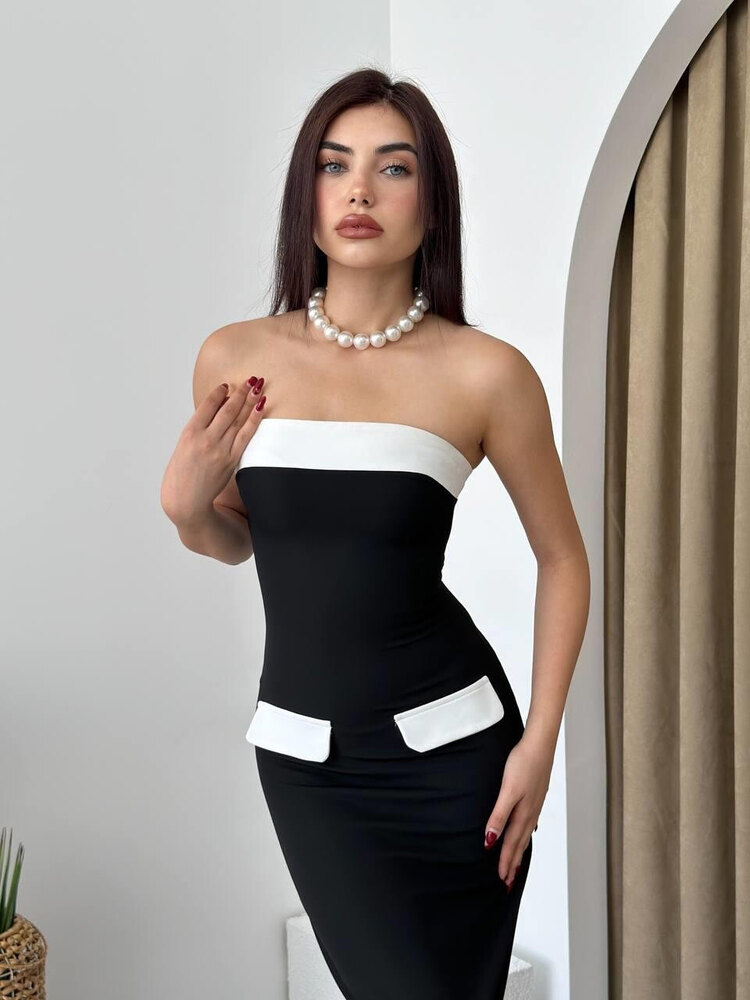 Mielle Cep Detaylı Straplez Elbise ✨