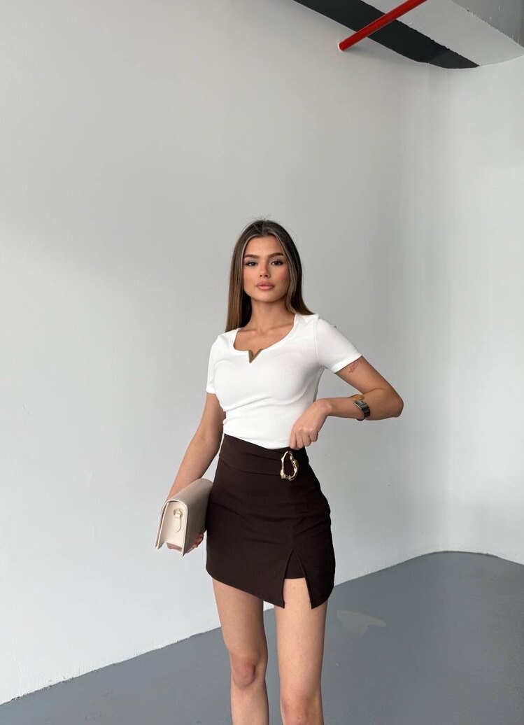 Gold Aksesuarlı Şort Etek ✨