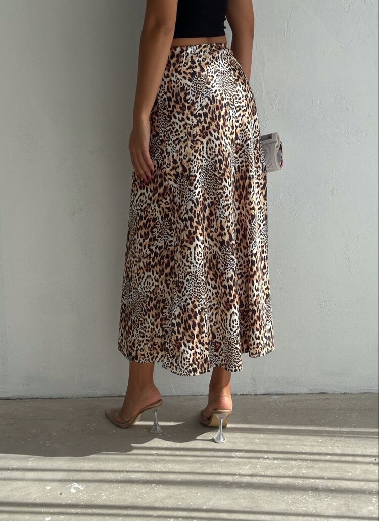 Leopar Desenli Saten Etek ✨