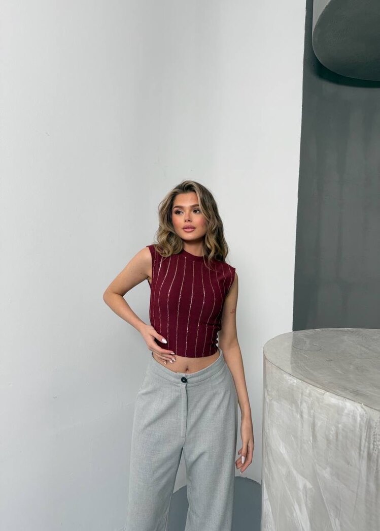 Ottoman Kumaş Pul Şeritli Crop ✨