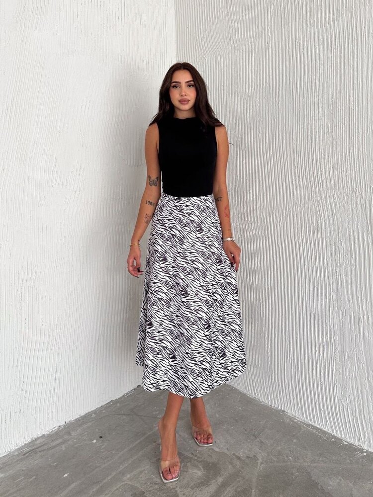 Zebra Desenli Saten Etek ✨