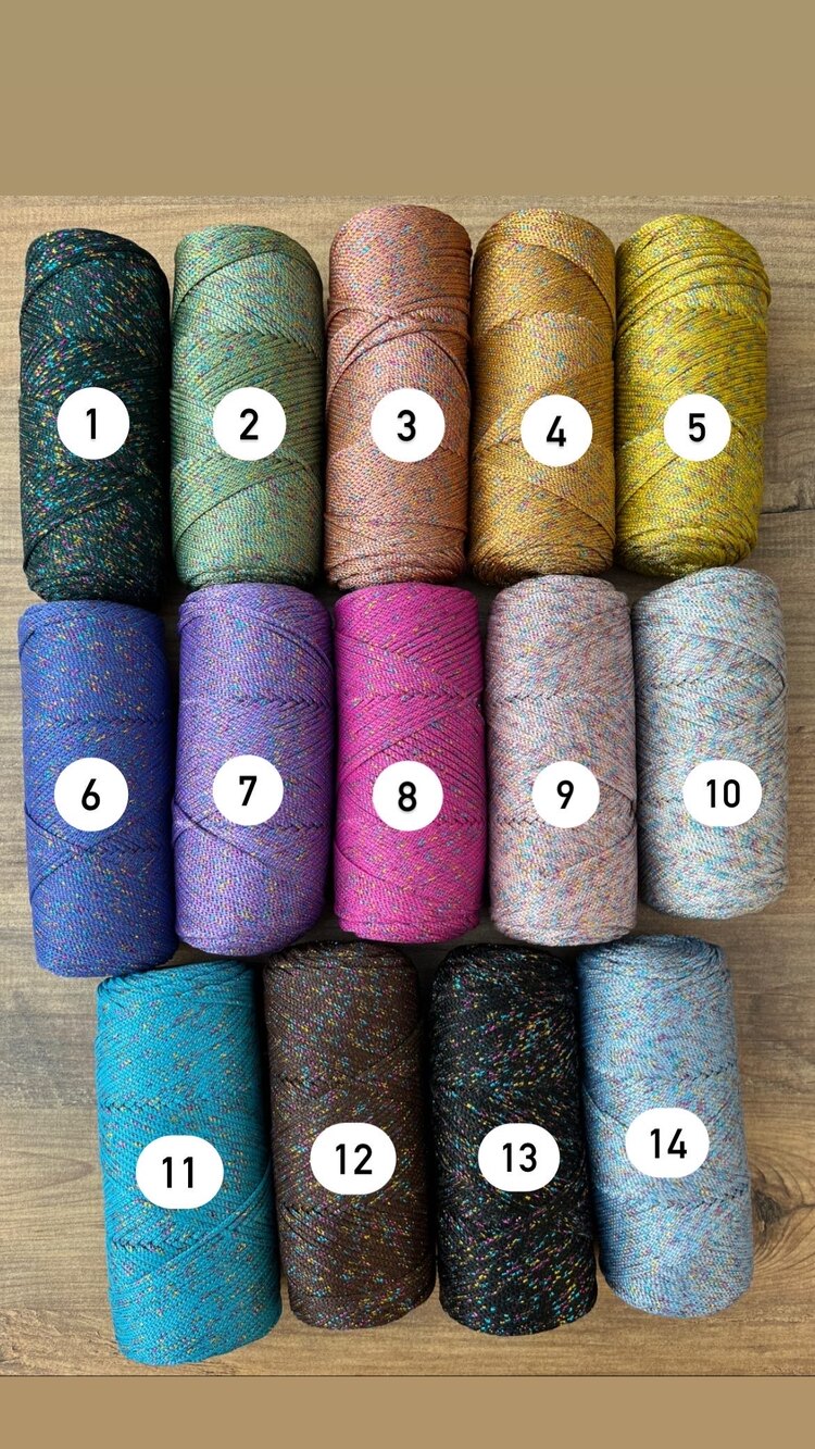 Multicolor Simli polyester makrome