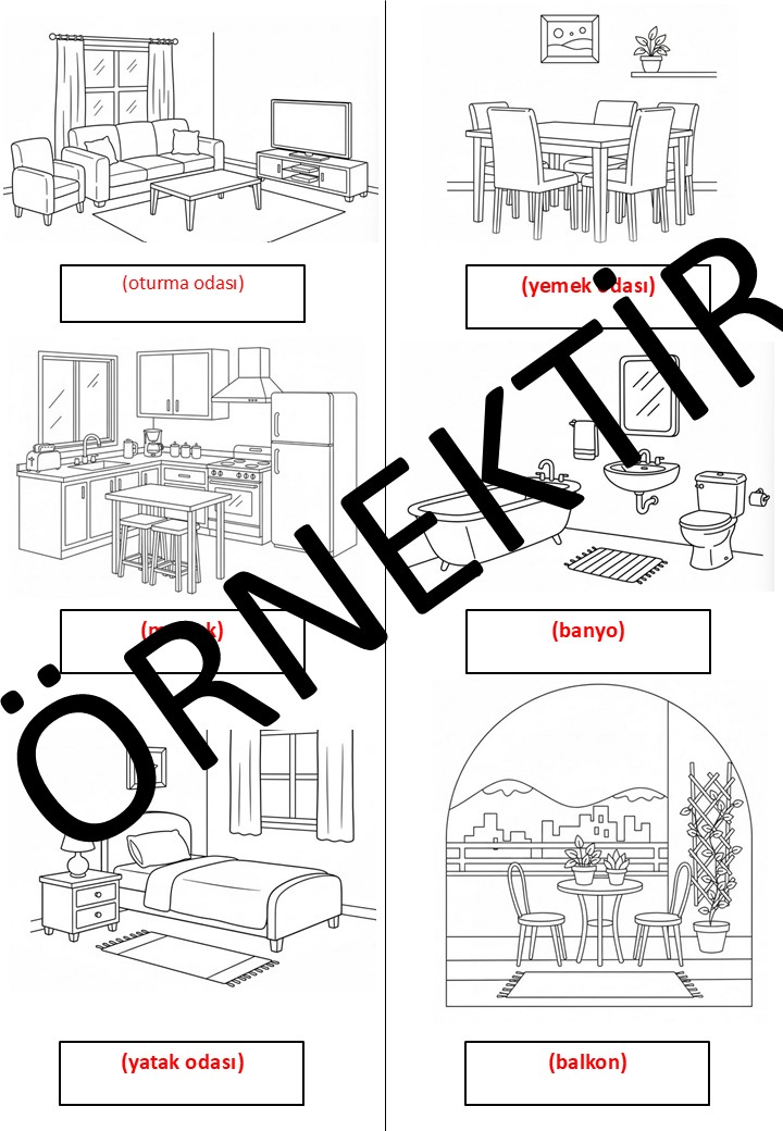 Bana Türkçe Öğret - 1 (Printable Coloring Book) -PDF-