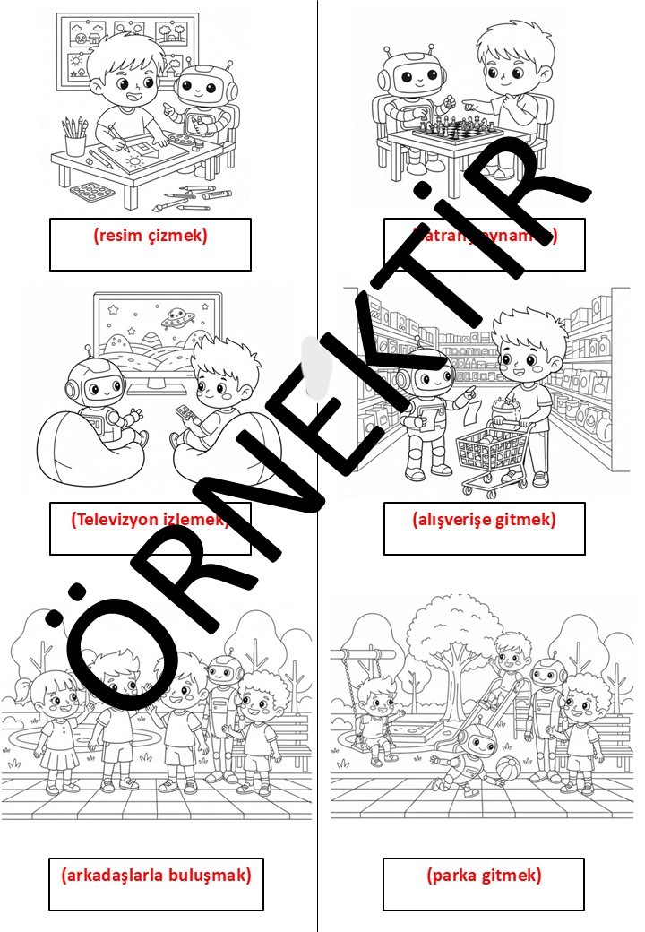 Bana Türkçe Öğret - 2 (Printable Coloring Book) -PDF-