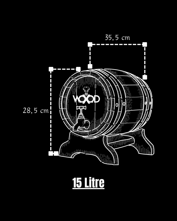 15 Litre Avrupa Meşe Fıçı