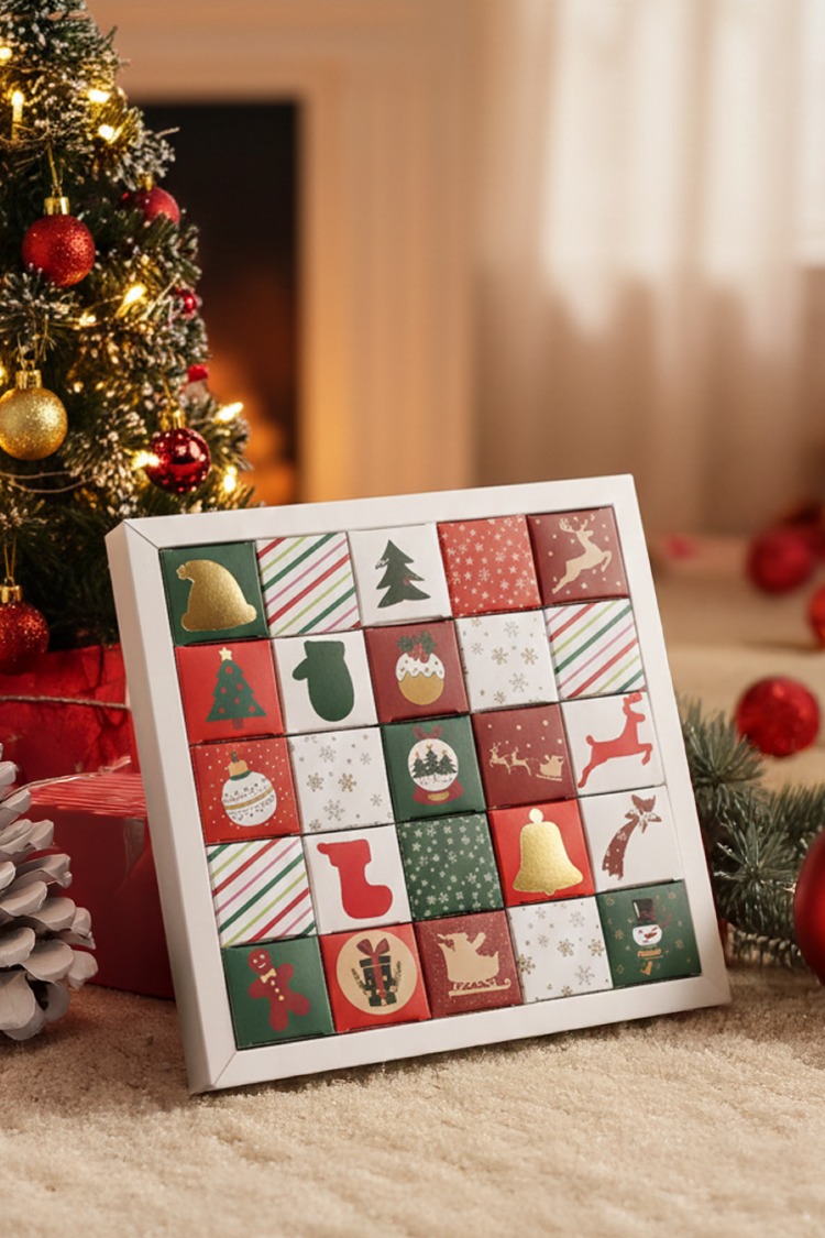Boş Advent Calendar Kutusu - 24'lü Yılbaşı Hediye Seti - Kendin Yap Advent Calender