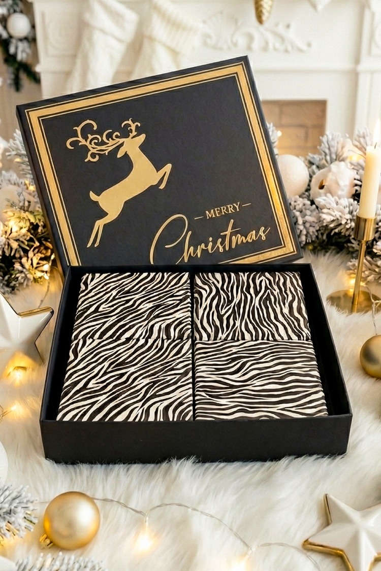 4'lü Boş Advent Calendar - Yılbaşı Temalı Konsept Hediye Kutusu - Sevgiliye Hediye (Boş Kutu)