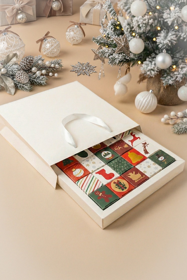 Boş Advent Calendar Kutusu - 24'lü Yılbaşı Hediye Seti - Kendin Yap Advent Calender