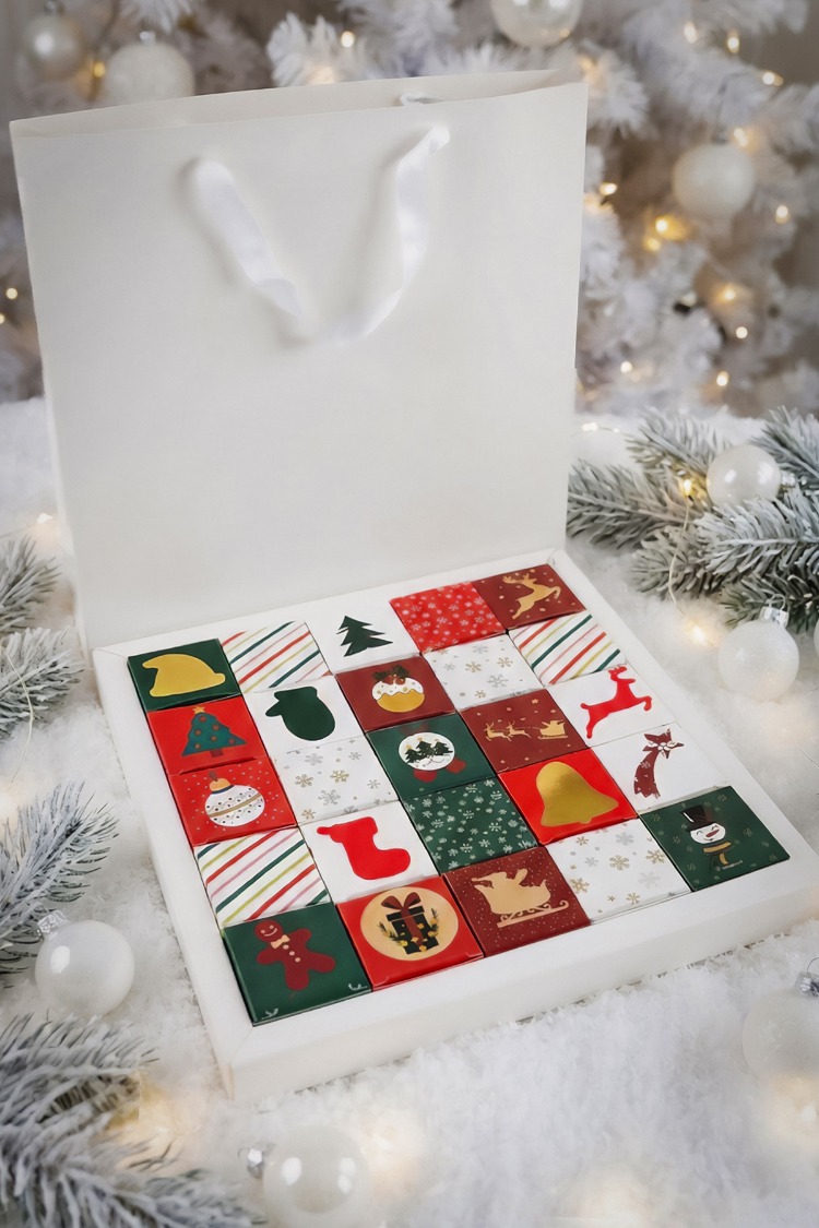 Boş Advent Calendar Kutusu - 24'lü Yılbaşı Hediye Seti - Kendin Yap Advent Calender