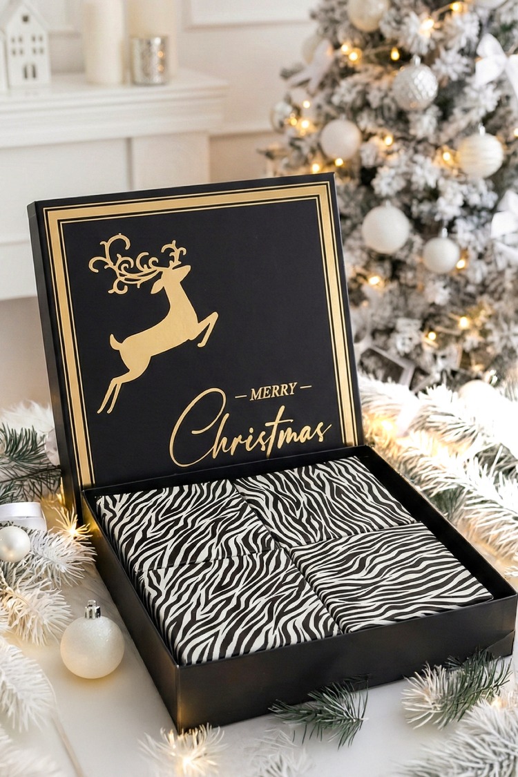 4'lü Boş Advent Calendar - Yılbaşı Temalı Konsept Hediye Kutusu - Sevgiliye Hediye (Boş Kutu)