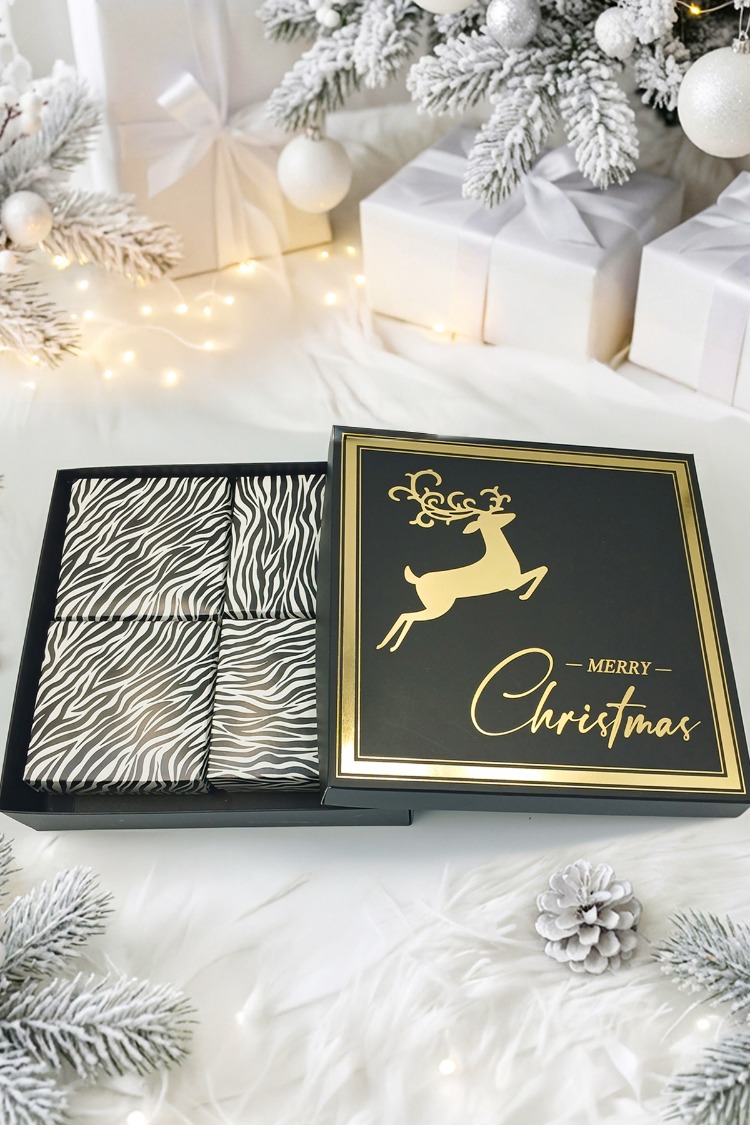 4'lü Boş Advent Calendar - Yılbaşı Temalı Konsept Hediye Kutusu - Sevgiliye Hediye (Boş Kutu)