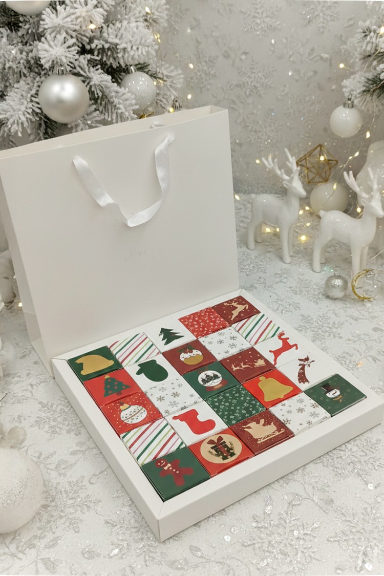 Boş Advent Calendar Kutusu - 24'lü Yılbaşı Hediye Seti - Kendin Yap Advent Calender