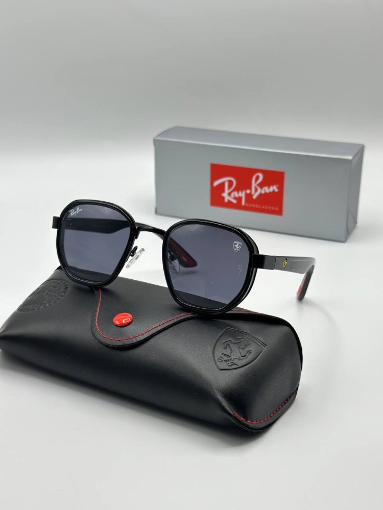 Rayban Ferrari Siyah Beşgen Unisex Güneş Gözlük G3225-VLL 