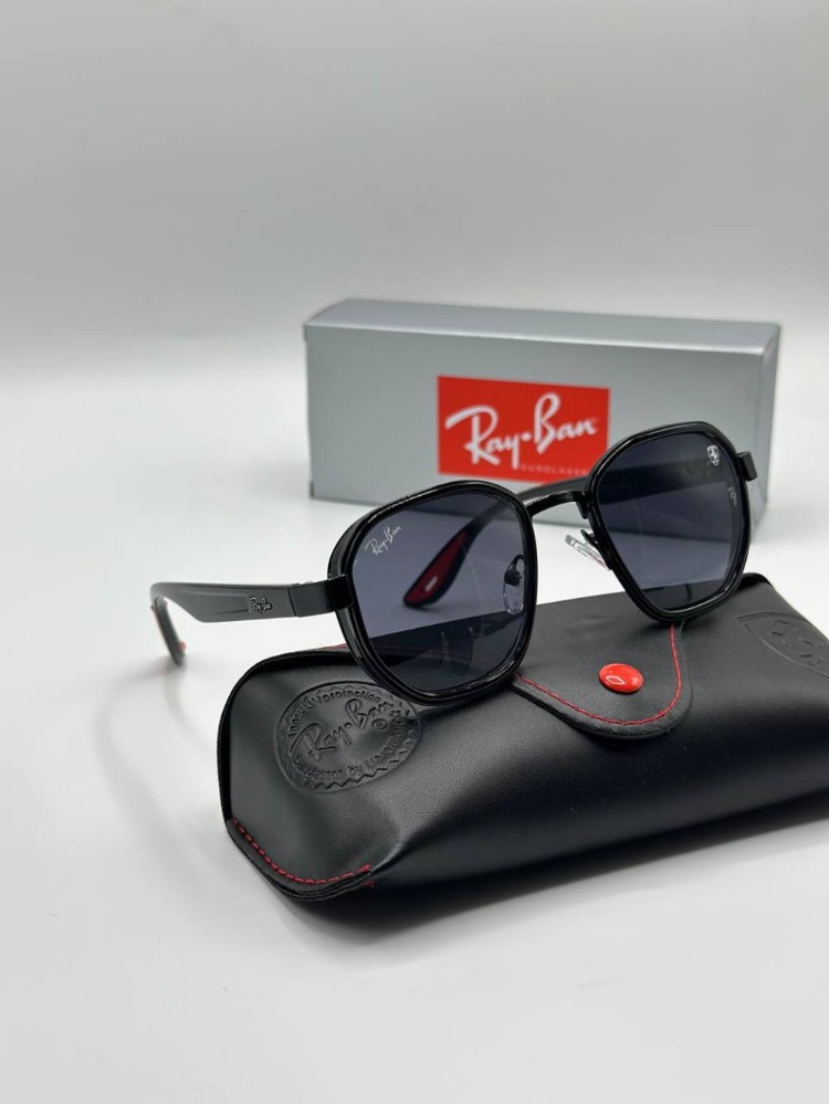 Rayban Ferrari Siyah Beşgen Unisex Güneş Gözlük G3225-VLL 