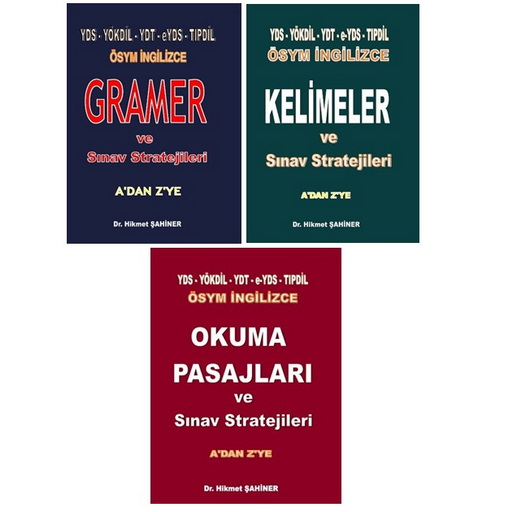 A'dan Z'ye ÖSYM İngilizce Seti (Gramer + Kelime + Okuma) (3 Kitap + 900 Sayfa PDF Çözüm) 