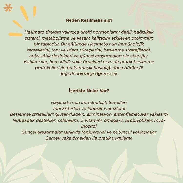 HAŞİMATO VE GÜNCEL YAKLAŞIMLAR -canlı eğitim kaydı