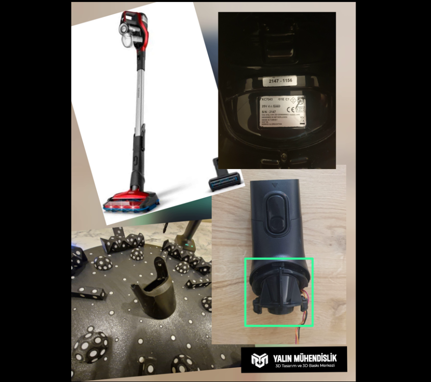 Philips XC7043 Süpürge Başlık–Hortum Arası Braket (3D Baskı – Uyumlu Parça)