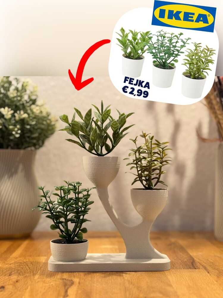 3D baskı 3 lü çiçeklik